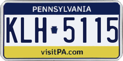 PA license plate KLH5115