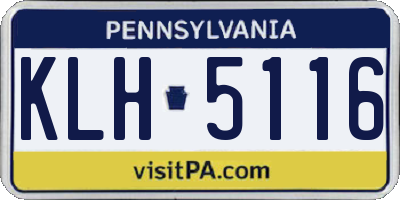 PA license plate KLH5116