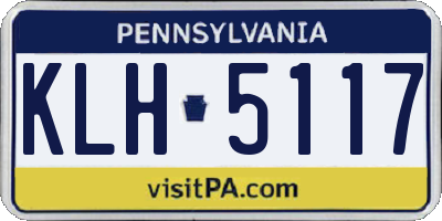 PA license plate KLH5117