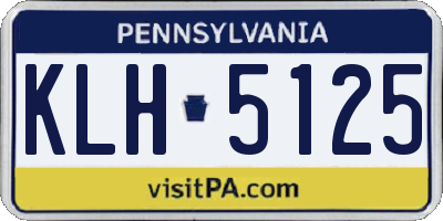 PA license plate KLH5125