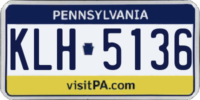 PA license plate KLH5136