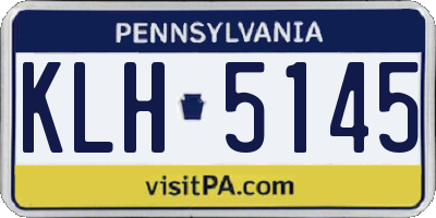 PA license plate KLH5145