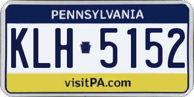 PA license plate KLH5152