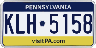 PA license plate KLH5158