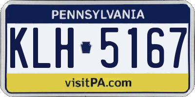 PA license plate KLH5167