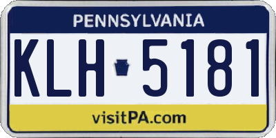 PA license plate KLH5181