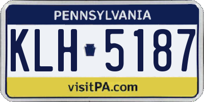PA license plate KLH5187