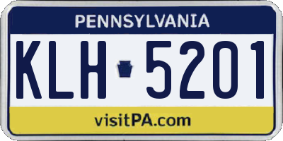 PA license plate KLH5201