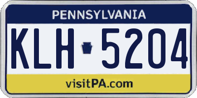 PA license plate KLH5204