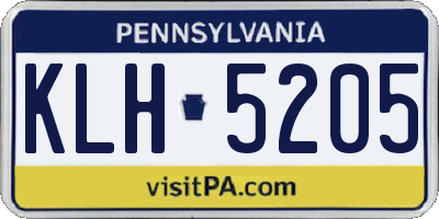 PA license plate KLH5205