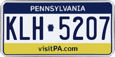 PA license plate KLH5207