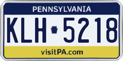 PA license plate KLH5218