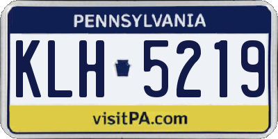 PA license plate KLH5219