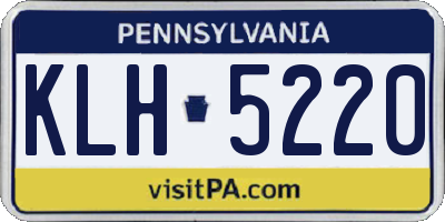 PA license plate KLH5220