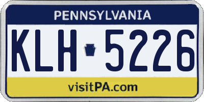 PA license plate KLH5226