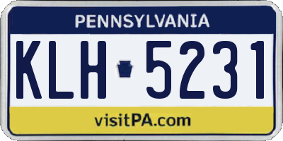 PA license plate KLH5231