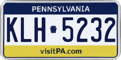PA license plate KLH5232