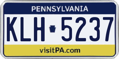 PA license plate KLH5237