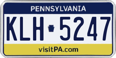 PA license plate KLH5247