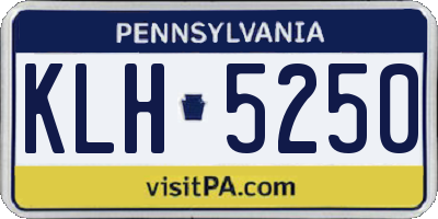 PA license plate KLH5250