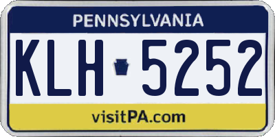 PA license plate KLH5252