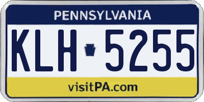 PA license plate KLH5255