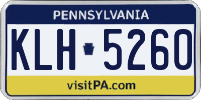 PA license plate KLH5260