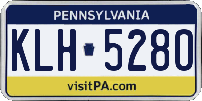 PA license plate KLH5280