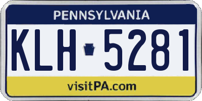 PA license plate KLH5281