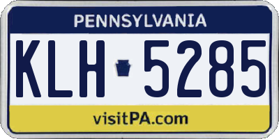 PA license plate KLH5285