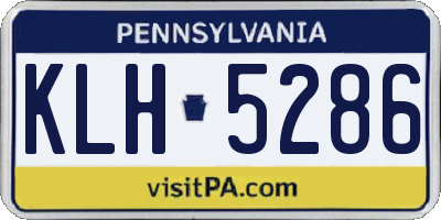 PA license plate KLH5286