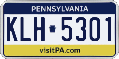 PA license plate KLH5301