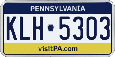PA license plate KLH5303