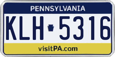 PA license plate KLH5316