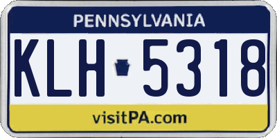 PA license plate KLH5318