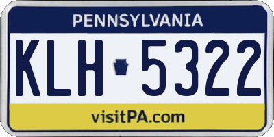 PA license plate KLH5322
