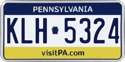 PA license plate KLH5324