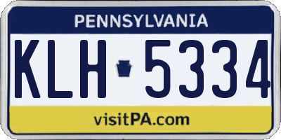 PA license plate KLH5334