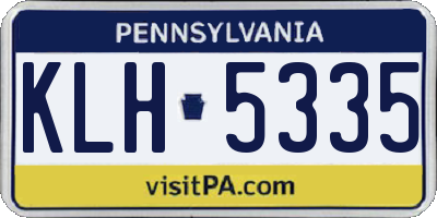 PA license plate KLH5335