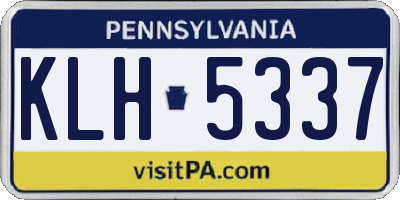 PA license plate KLH5337