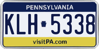 PA license plate KLH5338