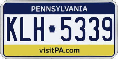 PA license plate KLH5339