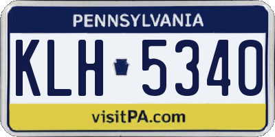 PA license plate KLH5340