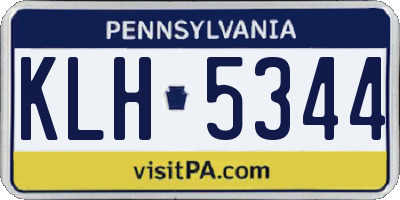 PA license plate KLH5344