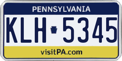 PA license plate KLH5345
