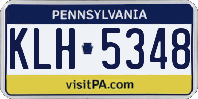 PA license plate KLH5348