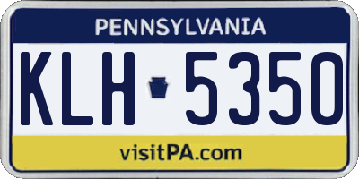 PA license plate KLH5350
