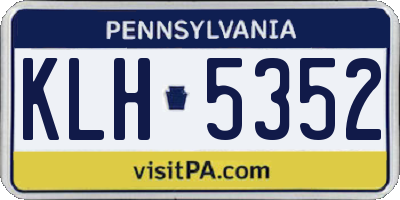 PA license plate KLH5352