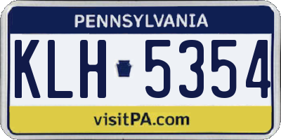 PA license plate KLH5354