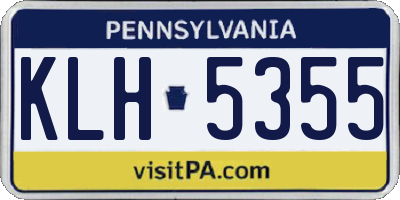 PA license plate KLH5355